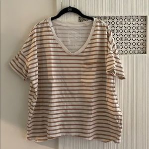 Skargorn tan stiped tee
